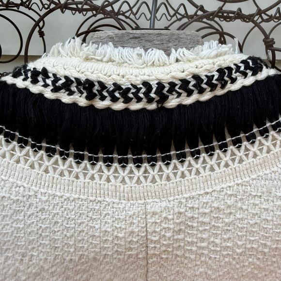 Chico's Textured Novelty Topper Long Sleeve Jacket Ivory Cream Black Size 0 - Picture 4 of 9